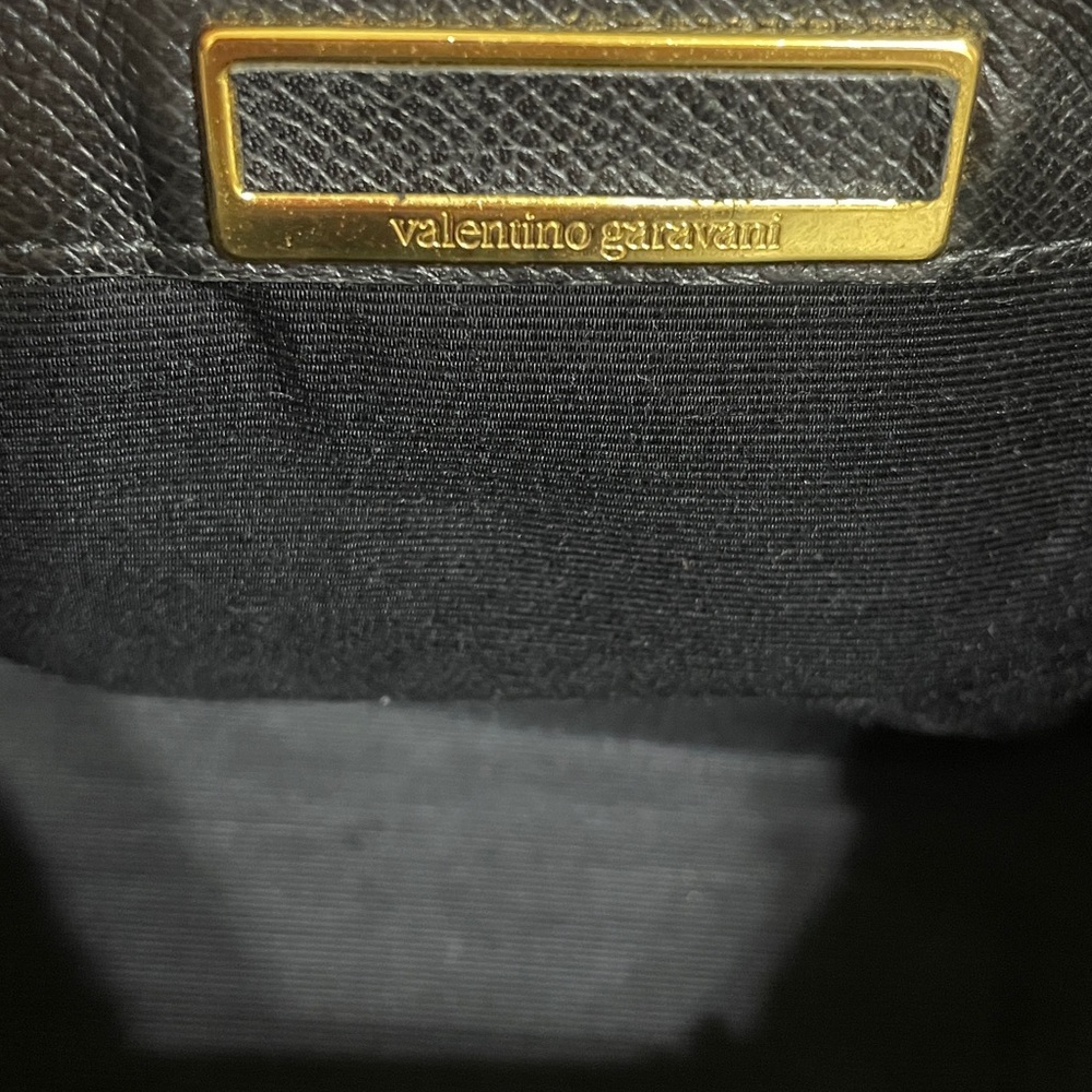 Valentino Garavani Black Crossbody Bag with Gold Accents - Picture 14 of 15